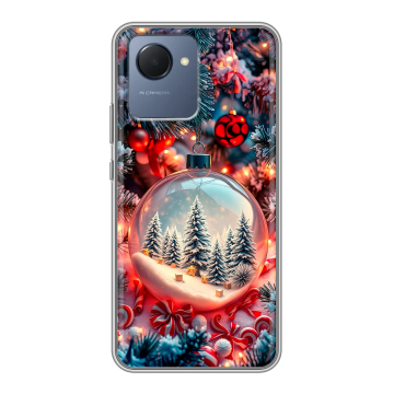 Силиконовый чехол на Realme Narzo 50i Prime с принтом Новый год