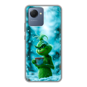 Силиконовый чехол на Realme Narzo 50i Prime с принтом Новый год гринч