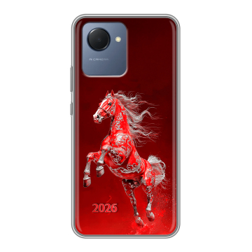 Силиконовый чехол на Realme Narzo 50i Prime с принтом Новый год