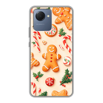 Силиконовый чехол на Realme Narzo 50i Prime с принтом Новый год