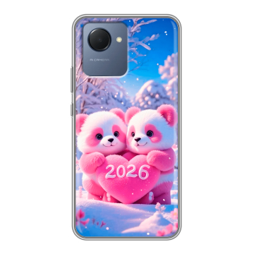 Силиконовый чехол на Realme Narzo 50i Prime с принтом Новый год