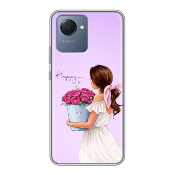 Силиконовый чехол на Realme Narzo 50i Prime с принтом женский Силиконовый чехол на Realme Narzo 50i Prime с принтом женский