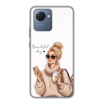 Силиконовый чехол на Realme Narzo 50i Prime с принтом женский Силиконовый чехол на Realme Narzo 50i Prime с принтом женский