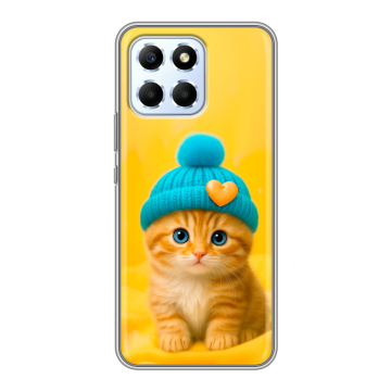 Силиконовый чехол на Huawei Honor X6 с принтом Котенок в шапке