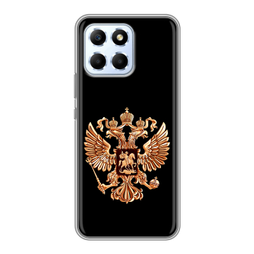 Силиконовый чехол на Huawei Honor X6 с принтом Герб России золотой