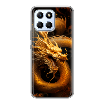 Силиконовый чехол на Huawei Honor X6 с принтом Золотой дракон