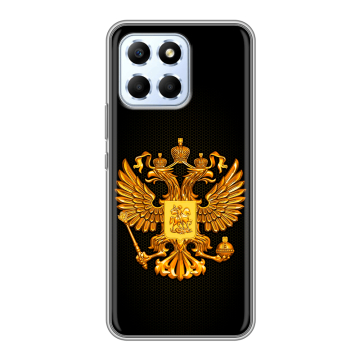 Силиконовый чехол на Huawei Honor X6 с принтом Герб России желтый Силиконовый чехол на Huawei Honor X6 с принтом Герб России желтый