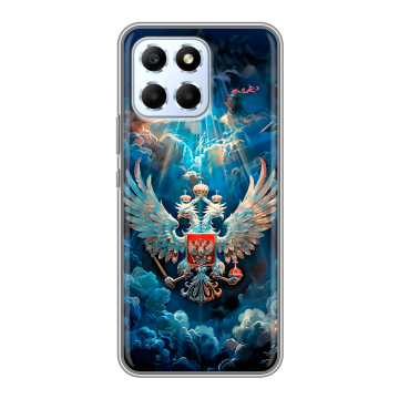 Силиконовый чехол на Huawei Honor X6 с принтом Герб флаг России