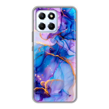 Силиконовый чехол на Huawei Honor X6 с принтом синий мрамор