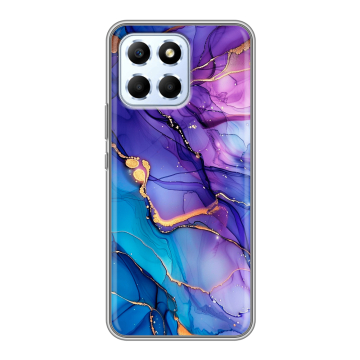 Силиконовый чехол на Huawei Honor X6 с принтом синий мрамор Силиконовый чехол на Huawei Honor X6 с принтом синий мрамор