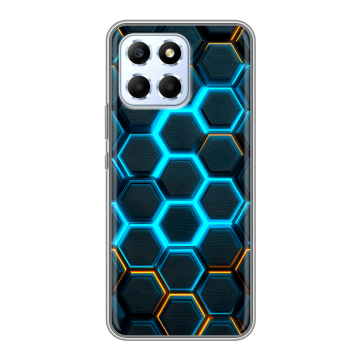 Силиконовый чехол на Huawei Honor X6 с принтом Неоновые соты Силиконовый чехол на Huawei Honor X6 с принтом Неоновые соты