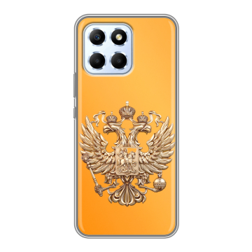 Силиконовый чехол на Huawei Honor X6 с принтом Герб Флаг России Силиконовый чехол на Huawei Honor X6 с принтом Герб Флаг России