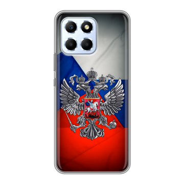 Силиконовый чехол на Huawei Honor X6 с принтом Флаг России Силиконовый чехол на Huawei Honor X6 с принтом Флаг России