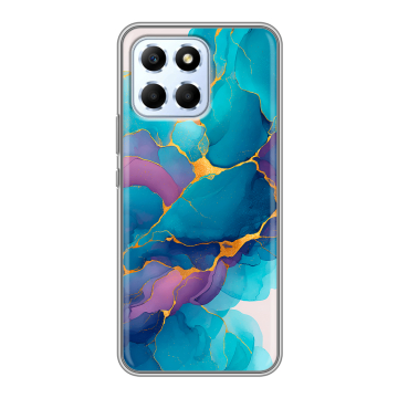 Силиконовый чехол на Huawei Honor X6 с принтом Мрамор блестки Силиконовый чехол на Huawei Honor X6 с принтом Мрамор блестки