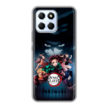 Силиконовый чехол на Huawei Honor X6 с принтом Demon Slayer Клинок рассекающий демонов