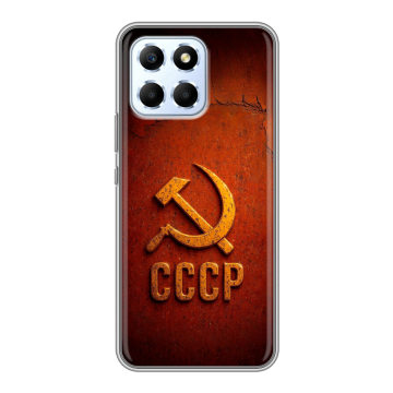 Силиконовый чехол на Huawei Honor X6 с принтом Флаг Герб СССР
