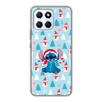Силиконовый чехол на Huawei Honor X6 с принтом Стич Новый год Силиконовый чехол на Huawei Honor X6 с принтом Стич Новый год