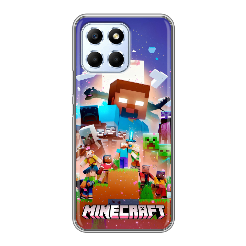 Силиконовый чехол на Huawei Honor X6 с принтом Майнкрафт Minecraft Силиконовый чехол на Huawei Honor X6 с принтом Майнкрафт Minecraft