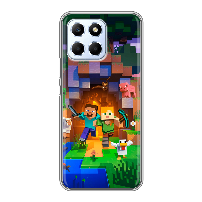 Силиконовый чехол на Huawei Honor X6 с принтом Майнкрафт Minecraft Силиконовый чехол на Huawei Honor X6 с принтом Майнкрафт Minecraft