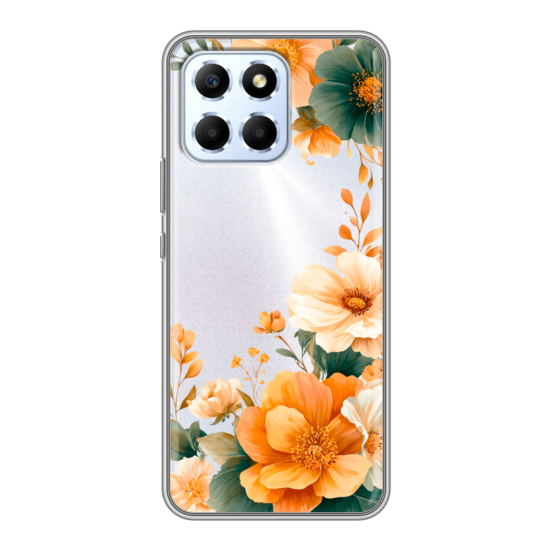 Силиконовый чехол на Huawei Honor X6 с принтом Цветы принт Силиконовый чехол на Huawei Honor X6 с принтом Цветы принт
