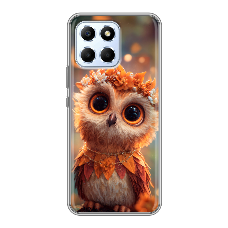 Силиконовый противоударный чехол на Huawei Honor X6 с принтом Милая сова Силиконовый противоударный чехол на Huawei Honor X6 с принтом Милая сова
