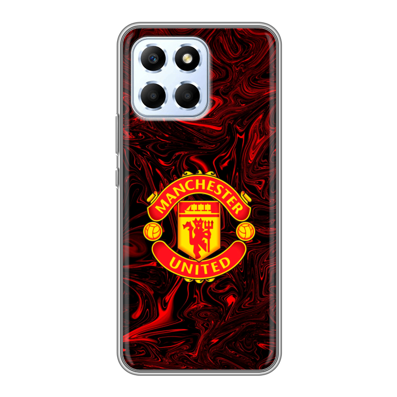 Силиконовый противоударный чехол на Huawei Honor X6 с принтом Manchester United Силиконовый противоударный чехол на Huawei Honor X6 с принтом Manchester United