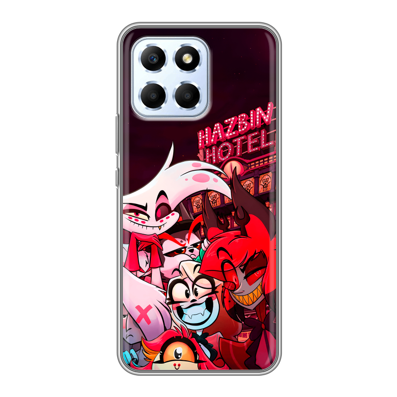 Силиконовый противоударный чехол на Huawei Honor X6 с принтом Hazbin Hotel Отель Хазбин Силиконовый противоударный чехол на Huawei Honor X6 с принтом Hazbin Hotel Отель Хазбин