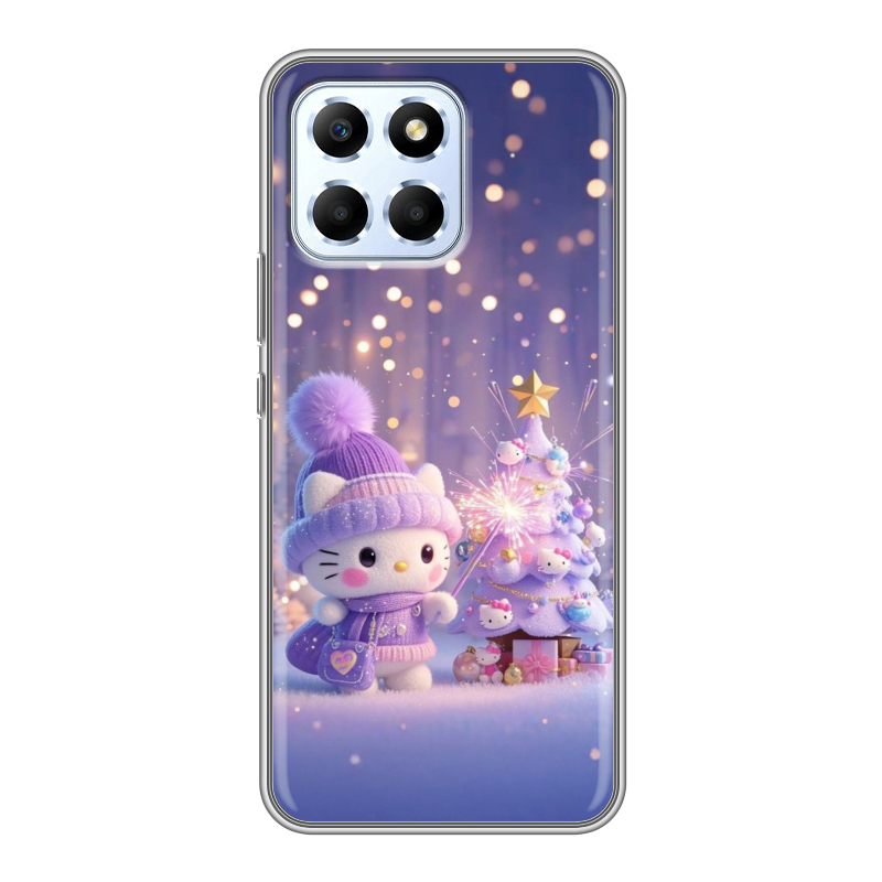 Силиконовый противоударный чехол на Huawei Honor X6 с принтом Новый год Силиконовый противоударный чехол на Huawei Honor X6 с принтом Новый год