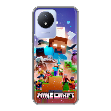 Силиконовый чехол на Vivo Y02 с принтом Майнкрафт Minecraft Силиконовый чехол на Vivo Y02 с принтом Майнкрафт Minecraft