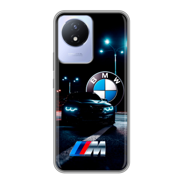 Силиконовый чехол на Vivo Y02 с принтом БМВ BMW Силиконовый чехол на Vivo Y02 с принтом БМВ BMW