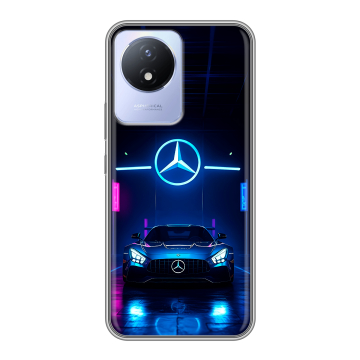 Силиконовый чехол на Vivo Y02 с принтом Mercedes Мерседес Силиконовый чехол на Vivo Y02 с принтом Mercedes Мерседес