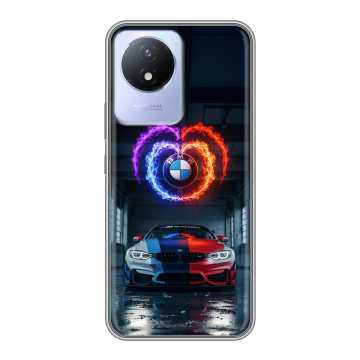 Силиконовый чехол на Vivo Y02 с принтом BMW БМВ Силиконовый чехол на Vivo Y02 с принтом BMW БМВ