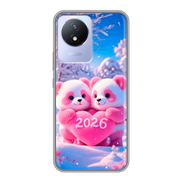 Силиконовый чехол на Vivo Y02 с принтом Новый год