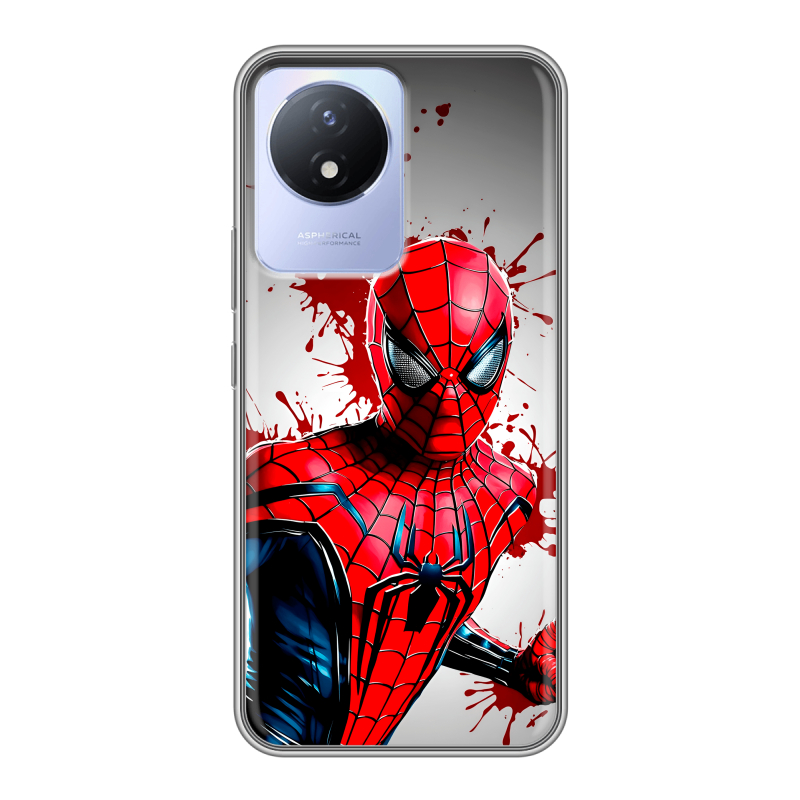Силиконовый чехол на Vivo Y02 с принтом Spiderman Человек паук Силиконовый чехол на Vivo Y02 с принтом Spiderman Человек паук