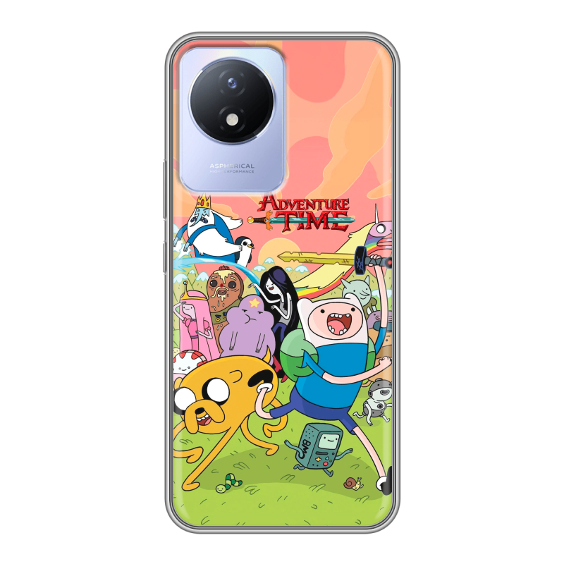 Силиконовый чехол на Vivo Y02 с принтом Adventure time Время приключений Силиконовый чехол на Vivo Y02 с принтом Adventure time Время приключений