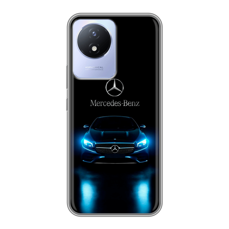 Силиконовый чехол на Vivo Y02 с принтом Mercedes Мерседес Силиконовый чехол на Vivo Y02 с принтом Mercedes Мерседес