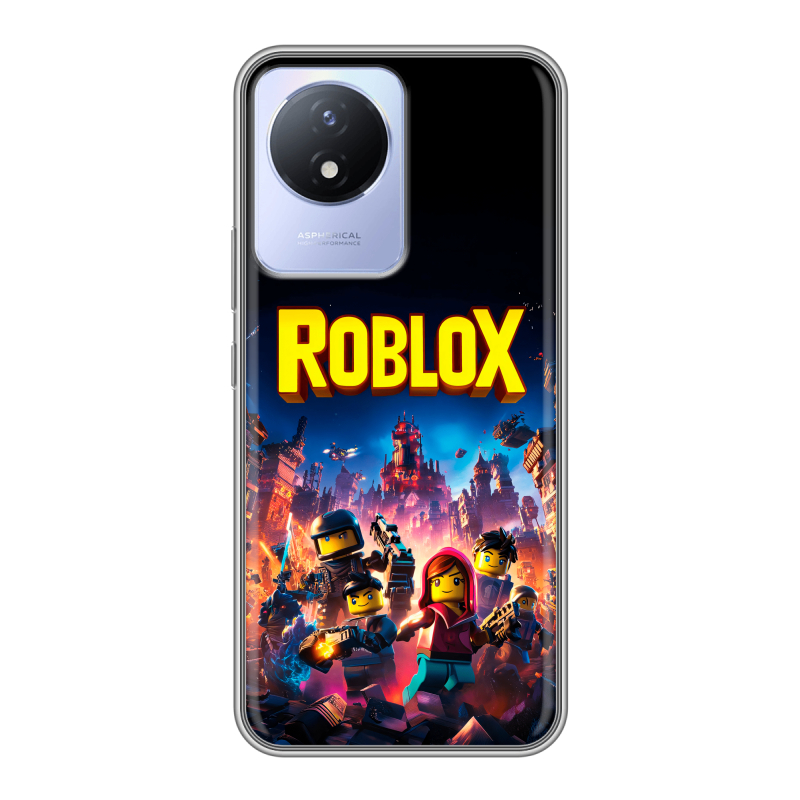 Силиконовый чехол на Vivo Y02 с принтом Roblox Роблокс Силиконовый чехол на Vivo Y02 с принтом Roblox Роблокс