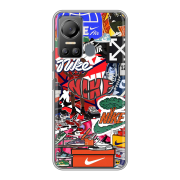 Силиконовый чехол на Itel Vision 5 с принтом Найк Nike яркий Силиконовый чехол на Itel Vision 5 с принтом Найк Nike яркий