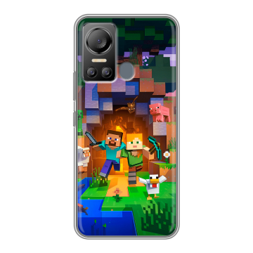 Силиконовый чехол на Itel Vision 5 с принтом Майнкрафт Minecraft Силиконовый чехол на Itel Vision 5 с принтом Майнкрафт Minecraft