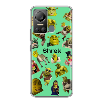 Силиконовый чехол на Itel Vision 5 с принтом Шрек Shrek