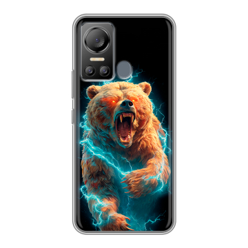Силиконовый чехол на Itel Vision 5 с принтом Медведь