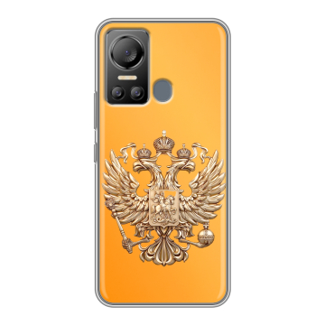Силиконовый чехол на Itel Vision 5 с принтом Герб Флаг России