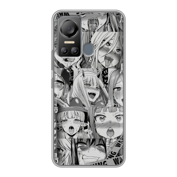 Силиконовый чехол на Itel Vision 5 с принтом Ahegao Ахегао Аниме