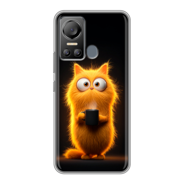 Силиконовый чехол на Itel Vision 5 с принтом Смешной кот Силиконовый чехол на Itel Vision 5 с принтом Смешной кот
