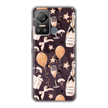 Силиконовый чехол на Itel Vision 5 с принтом Новый год