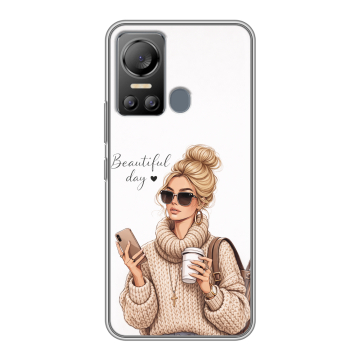 Силиконовый чехол на Itel Vision 5 с принтом женский