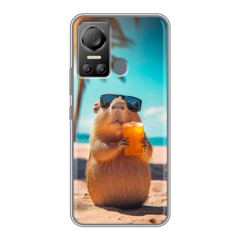 Силиконовый чехол на Itel Vision 5 с принтом Капибара Силиконовый чехол на Itel Vision 5 с принтом Капибара