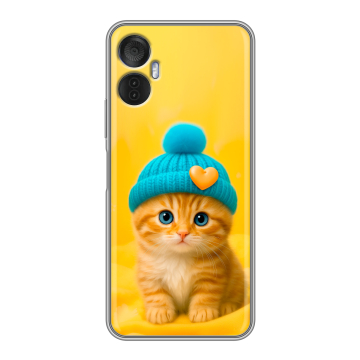 Силиконовый чехол на Itel Vision 5 Plus с принтом Котенок в шапке