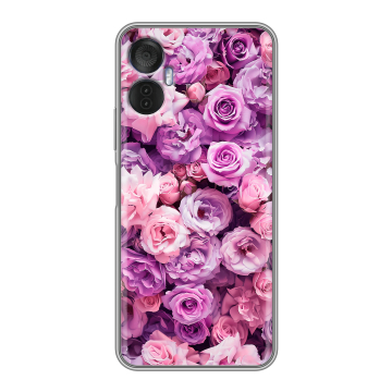 Силиконовый чехол на Itel Vision 5 Plus с принтом лавандовые розы Силиконовый чехол на Itel Vision 5 Plus с принтом лавандовые розы