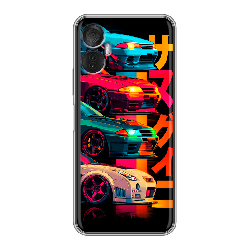 Силиконовый чехол на Itel Vision 5 Plus с принтом Гоночные машины Силиконовый чехол на Itel Vision 5 Plus с принтом Гоночные машины